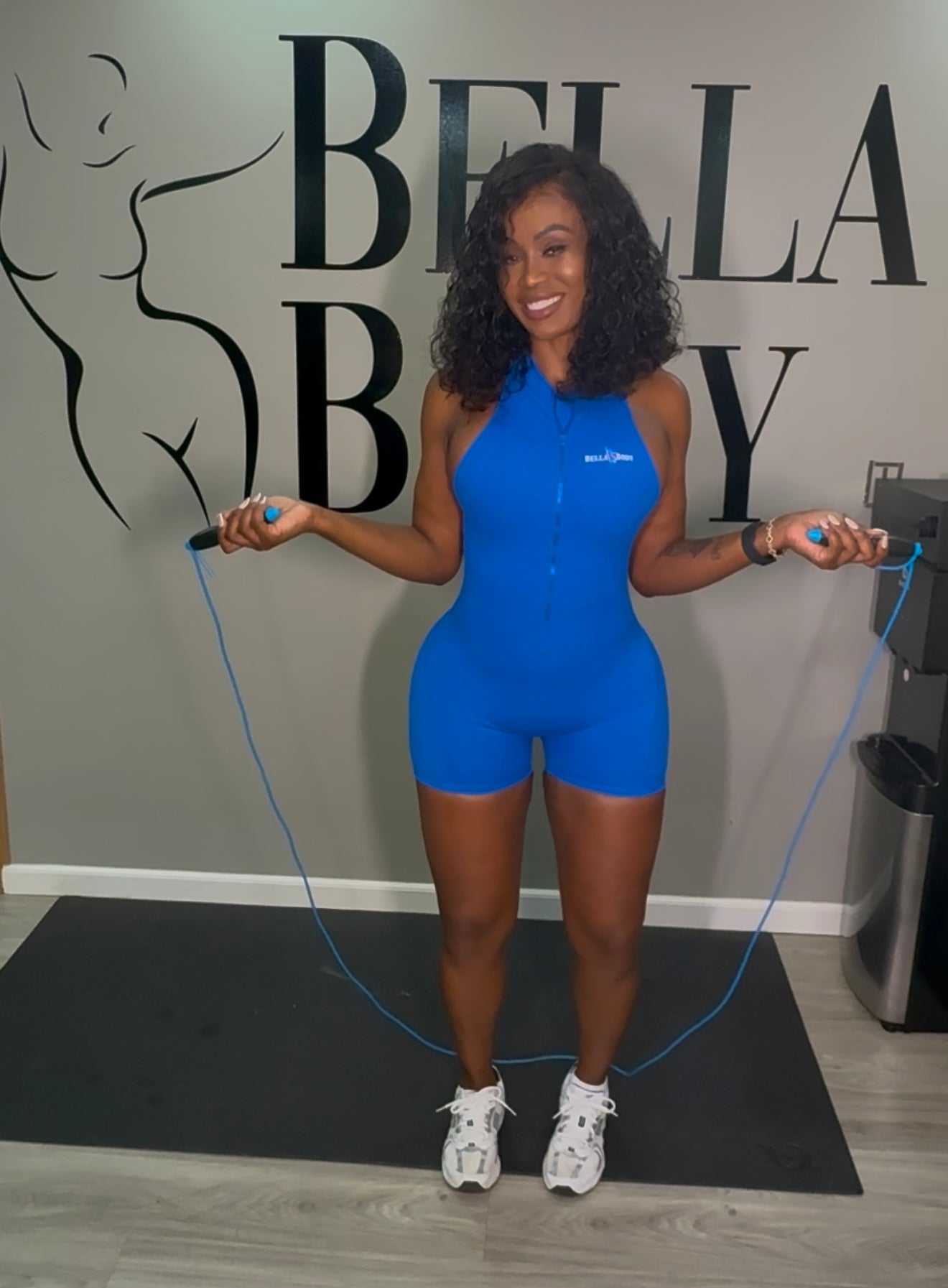 “Megan” Jumpsuit Blue Short