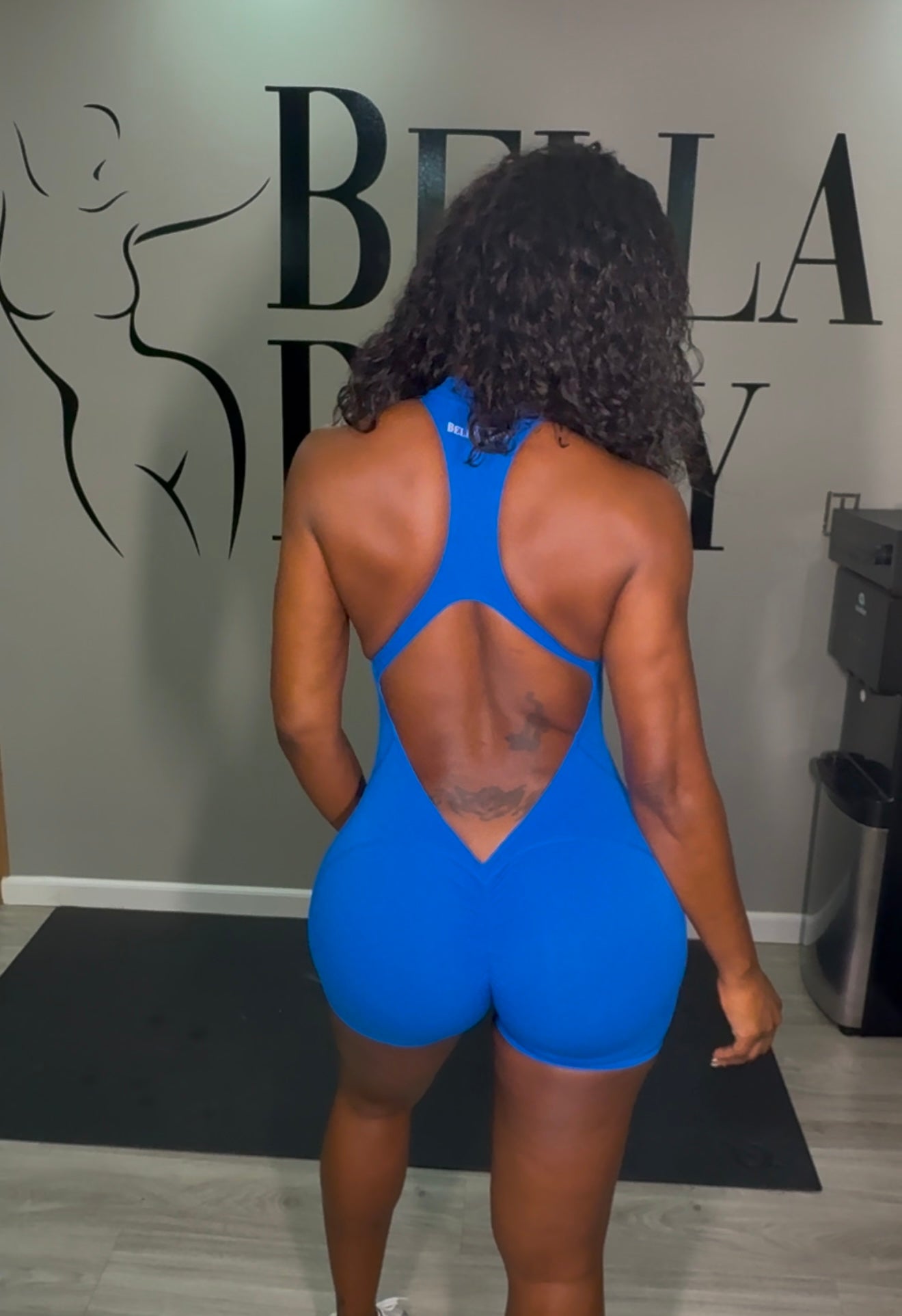 “Megan” Jumpsuit Blue Short