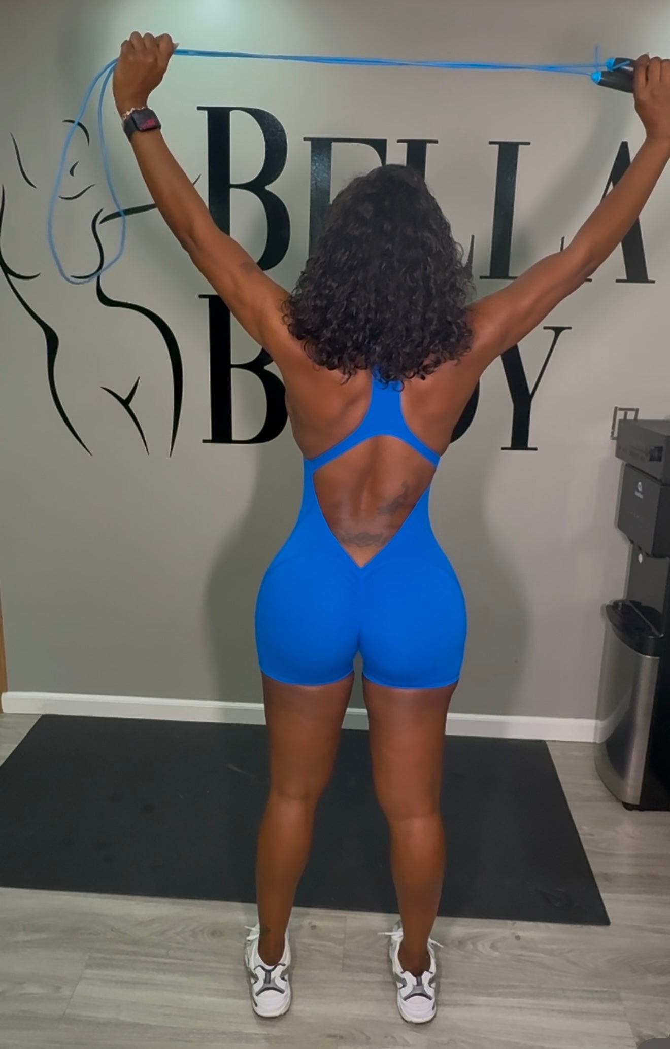 “Megan” Jumpsuit Blue Short