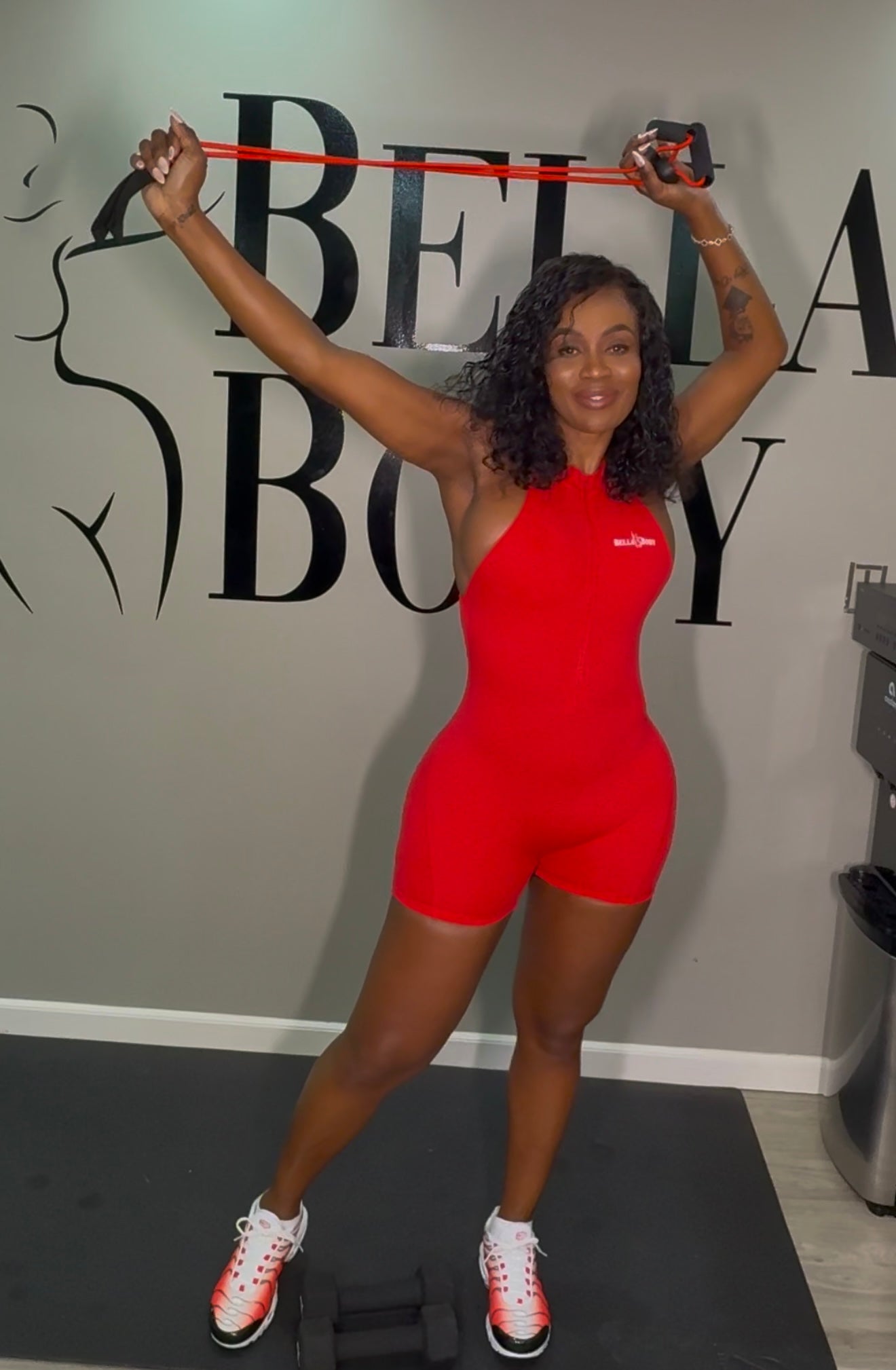 “Megan” Jumpsuit Red Short