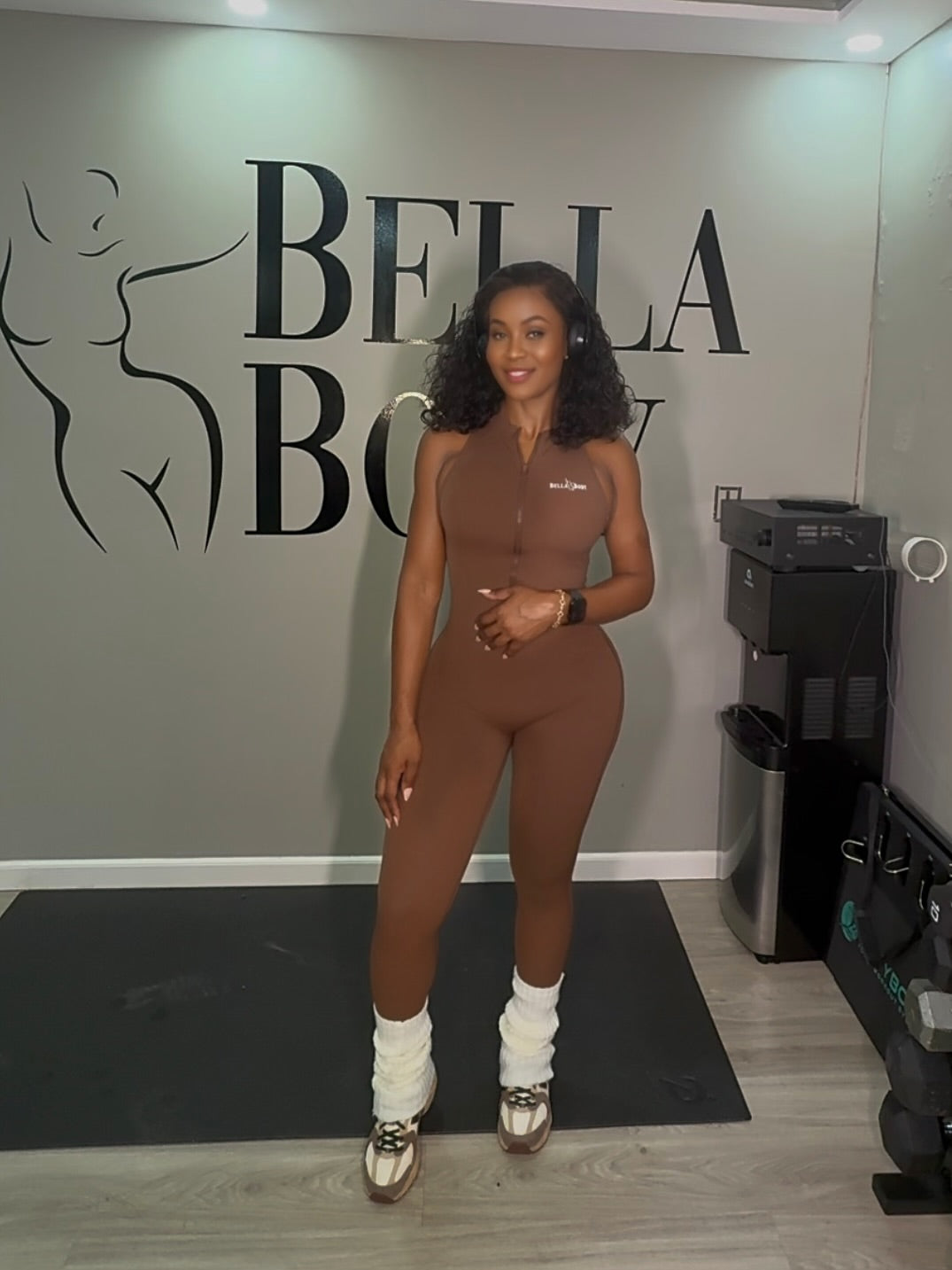 “Megan” Jumpsuit Brown long