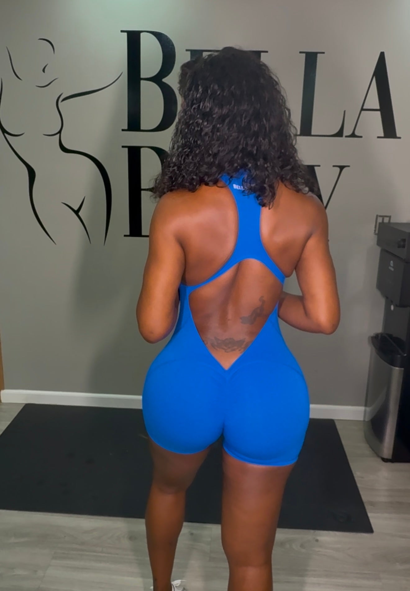 “Megan” Jumpsuit Blue Short