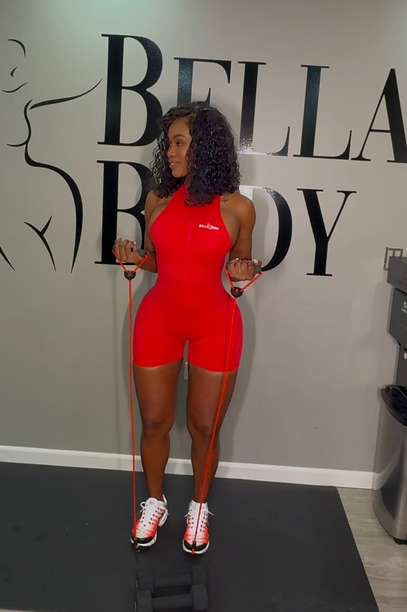 “Megan” Jumpsuit Red Short
