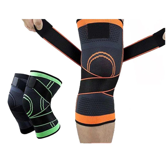 Knitted Elastic Knee Support With Strap